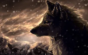 Majestic 3d Wolf In A Dreamy Forest Wallpaper