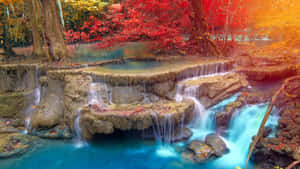 Majestic 4k Waterfall In Full Glory Wallpaper