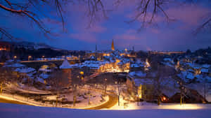 Majestic Aerial View Of Bern, Switzerland Wallpaper