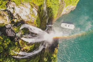 Majestic Aerial View Of Milford Sound Wallpaper