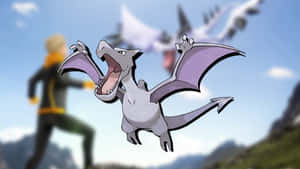 Majestic Aerodactyl In Mid-air Battle Wallpaper