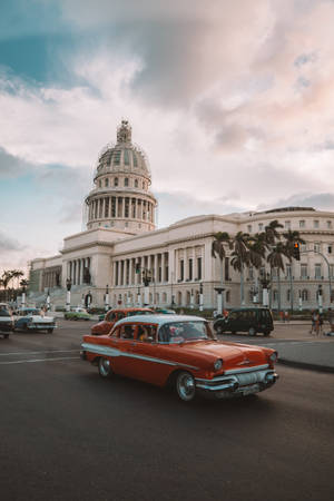 Majestic Afternoon View Of El Capitolio, Havana Wallpaper