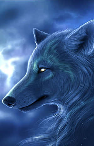 Majestic Alpha Wolf Gazing Into The Distance Wallpaper