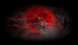 Majestic Alpha Wolf In A Mystical Forest Wallpaper