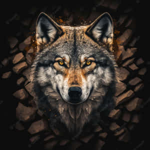 Majestic Alpha Wolf In The Wilderness Wallpaper