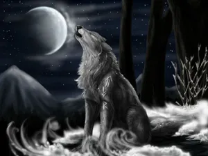 Majestic Alpha Wolf Stands Tall Wallpaper