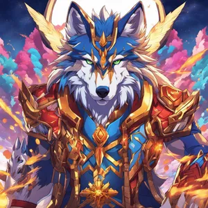 Majestic_ Armored_ Wolf_ Fantasy_ Art Wallpaper