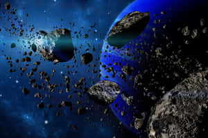 Majestic Asteroid In Deep Space Wallpaper