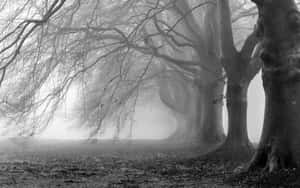 Majestic Black And White Tree Wallpaper