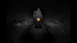 Majestic Black-themed Graphic Artwork Of Lord Pandurang Wallpaper