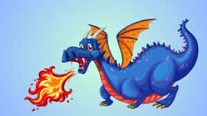 Majestic Blue Dragon Soaring In The Sky Wallpaper
