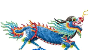 Majestic Blue Dragon Soaring In The Sky Wallpaper