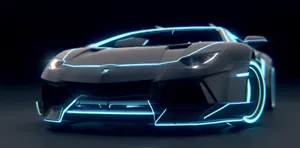 Majestic Blue Lamborghini Aventador In Its Full Glory Wallpaper