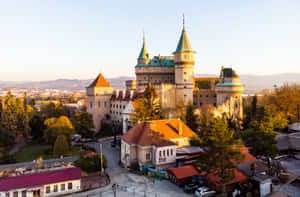 Majestic Bojnice Castle At Twilight Wallpaper