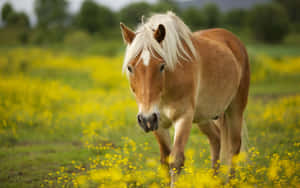 Majestic Brown Horse Galloping Wallpaper