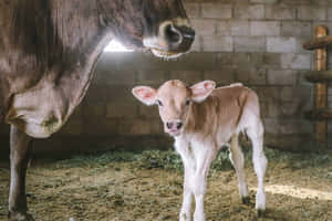 Majestic Brown Swiss Cow In Its Natural Habitat Wallpaper