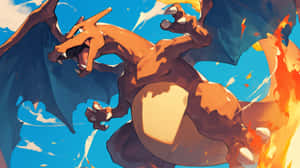 Majestic Charizard Flames Artwork Wallpaper