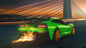 Majestic Chevrolet Corvette C7 In Action Wallpaper