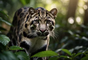 Majestic Clouded Leopardin Habitat Wallpaper