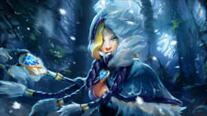 Majestic Crystal Maiden With Frosty Powers In Action Wallpaper