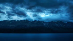 Majestic Dark Mountain At Night Wallpaper