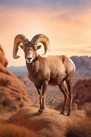 Majestic_ Desert_ Bighorn_ Sheep Wallpaper