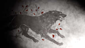 Majestic Dire Wolf Prowling In The Wild Wallpaper