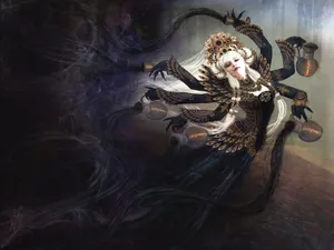 Majestic Dragon And Mystic Warrior Wallpaper