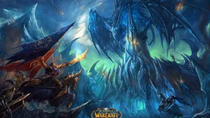 Majestic Dragon Swooping Over Azeroth Wallpaper