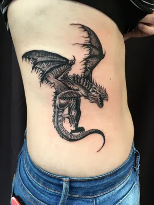 Majestic Dragon Tattoo Side Torso Wallpaper