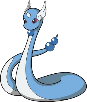 Majestic Dratini Pokemon On White Background Wallpaper