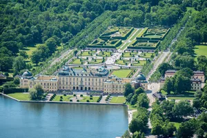 Majestic Drottningholm Palace Under A Clear Blue Sky. Wallpaper