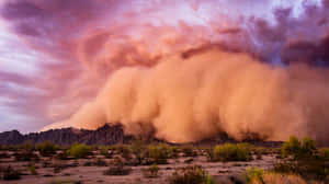 Majestic_ Dust_ Storm_ Approaching_ Desert Wallpaper