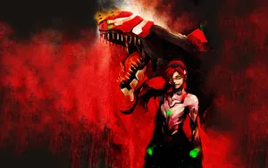 Majestic Eva-02 In Battle Stance Wallpaper