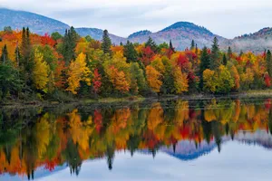 Majestic Fall Mountains At Sunset Wallpaper