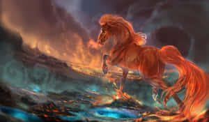 Majestic_ Fire_ Horse_ Artwork Wallpaper