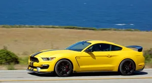 Majestic Ford Mustang Gt350r On Open Road Wallpaper