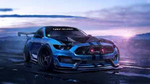 Majestic Ford Mustang Shelby Gt350 On The Open Road Wallpaper