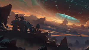 Majestic Forerunner Structure In Halo Universe Wallpaper