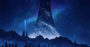 Majestic Forerunner Structure In The Halo Universe Wallpaper