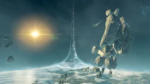 Majestic Forerunner Structure In The World Of Halo Wallpaper