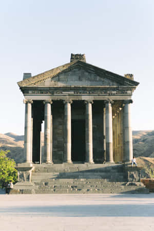 Majestic Front View Of Garni Temple, Armenia Wallpaper