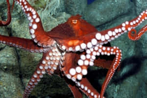 Majestic Giant Pacific Octopus Exploring The Ocean Depths Wallpaper