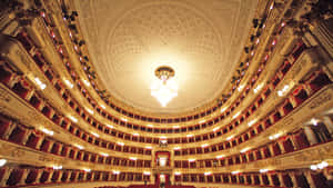 Majestic Gold Interior Of La Scala Opera House Wallpaper