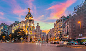 Majestic Gran Via In Madrid, Spain Wallpaper