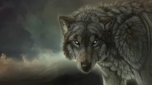Majestic Gray Wolf In The Wild Wallpaper