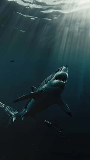 Majestic_ Great_ White_ Shark_ Underwater Wallpaper