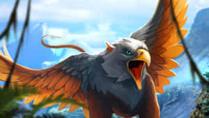 Majestic_ Griffin_ In_ Mountainous_ Terrain Wallpaper