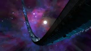 Majestic Halo Ring Floating In Space Wallpaper