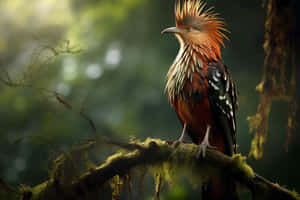 Majestic_ Hoatzin_ Perched Wallpaper